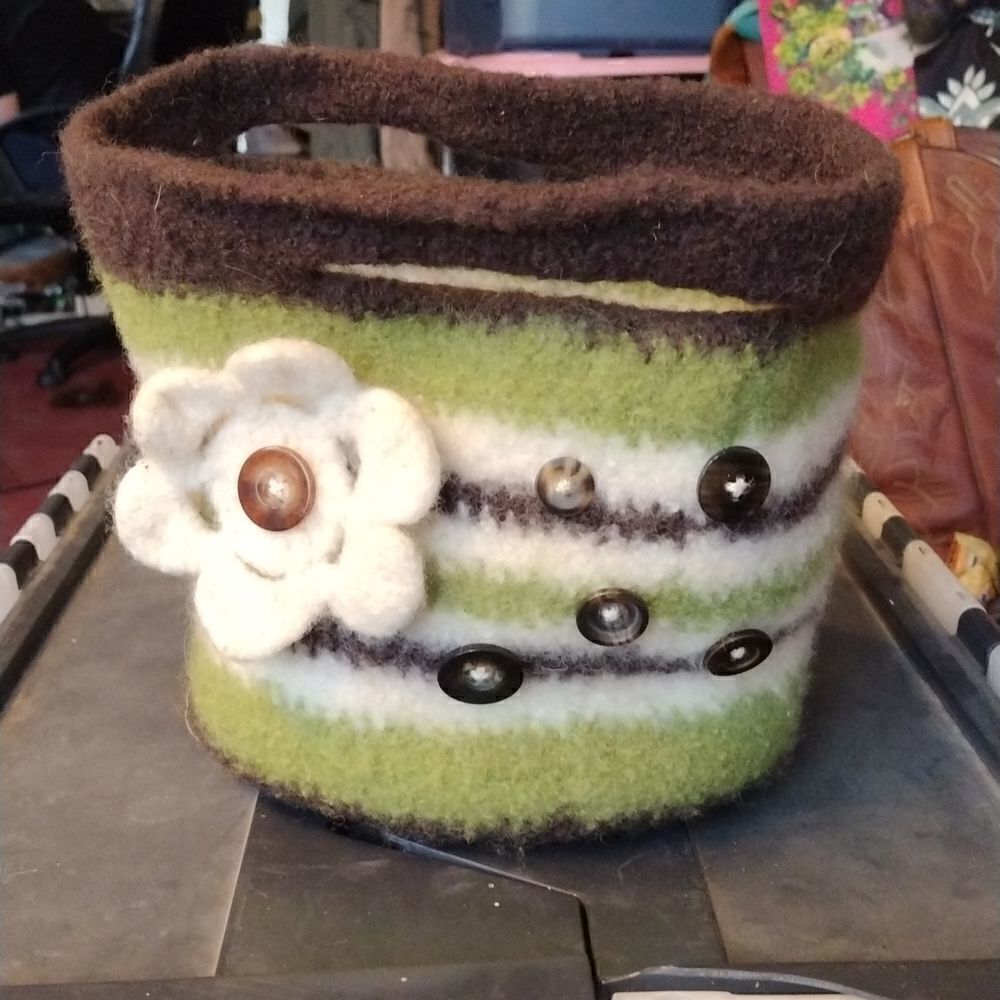 Felted wool purse